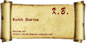 Koth Barna névjegykártya